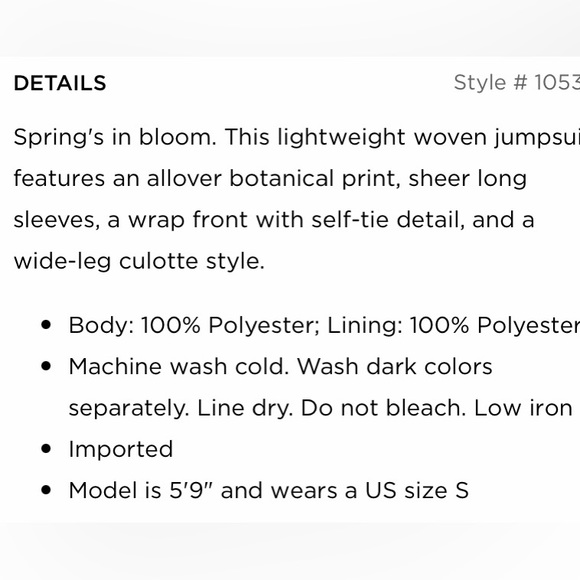 BCBG Floral Culotte Jumpsuit Long sleeve size small - Picture 7 of 16